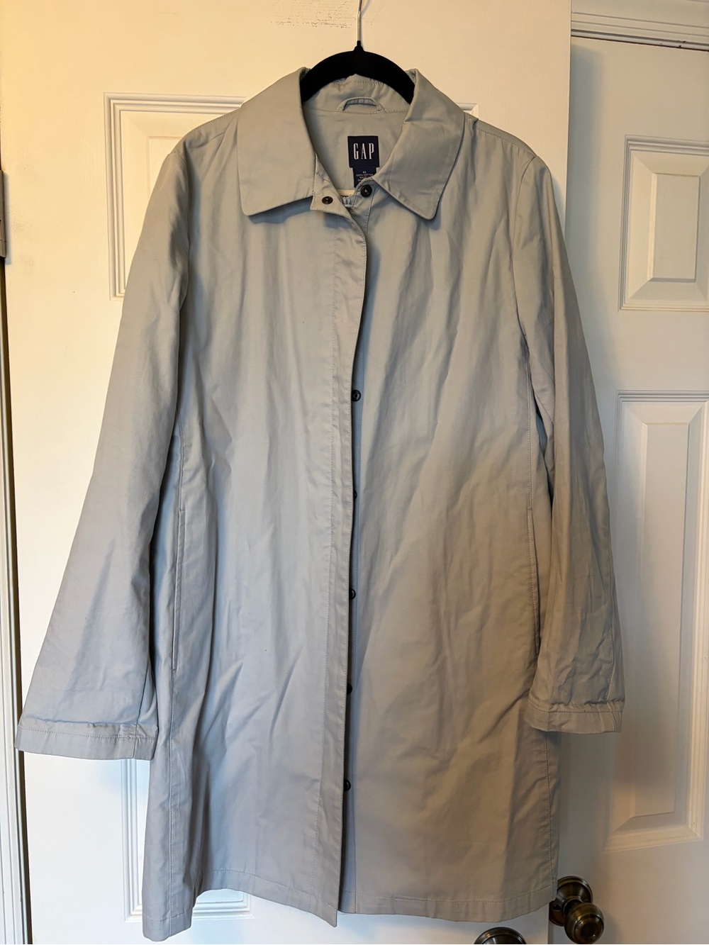 GAP Light Blue Women's Single-Breasted Trench Spring Coat